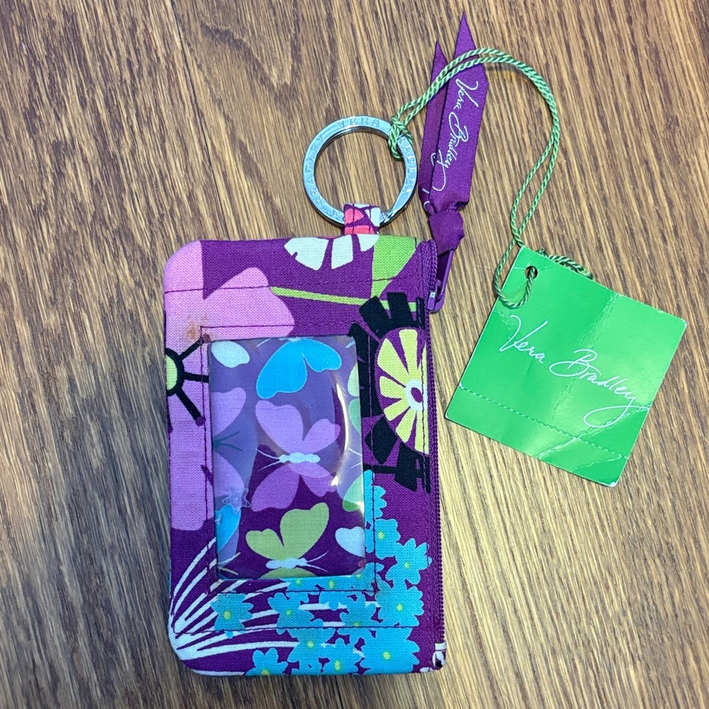 Vera Bradley Purple and Green Floral ID Case